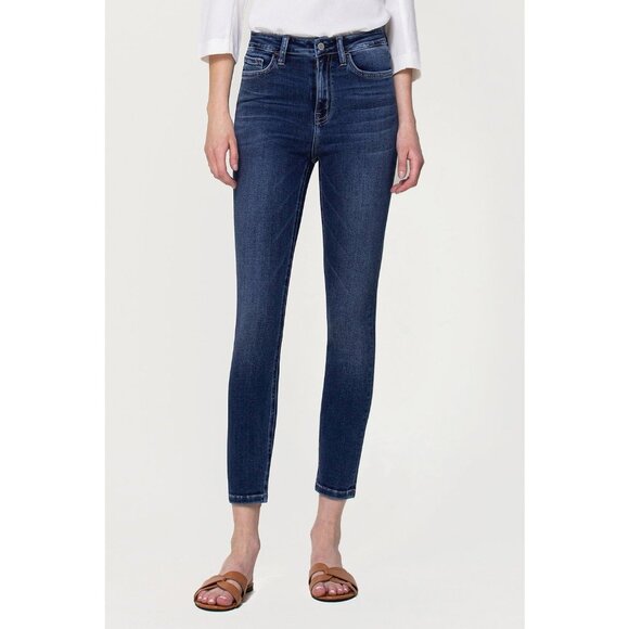 FLYING MONKEY Women's High Rise Super Soft Ankle Skinny Jeans Size 25 In Blue - Picture 1 of 10